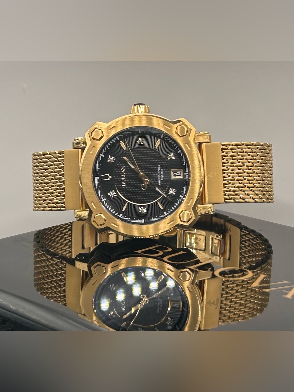 Bulova Precisionist Grammy Edition Unisex Gold Tone Watch Quartz 38mm Watch